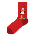 Nouvelle mode dessin animé de haute qualité Red Design mignon des filles drôles femme femme personnalisée en gros chaussettes heureuses